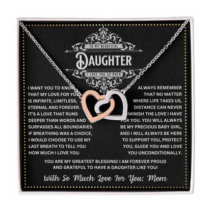 JGF Jewelry Gifts for Family 2 Two Hearts Intertwined Necklace Birthday Gifts For My Young Adult Daughter