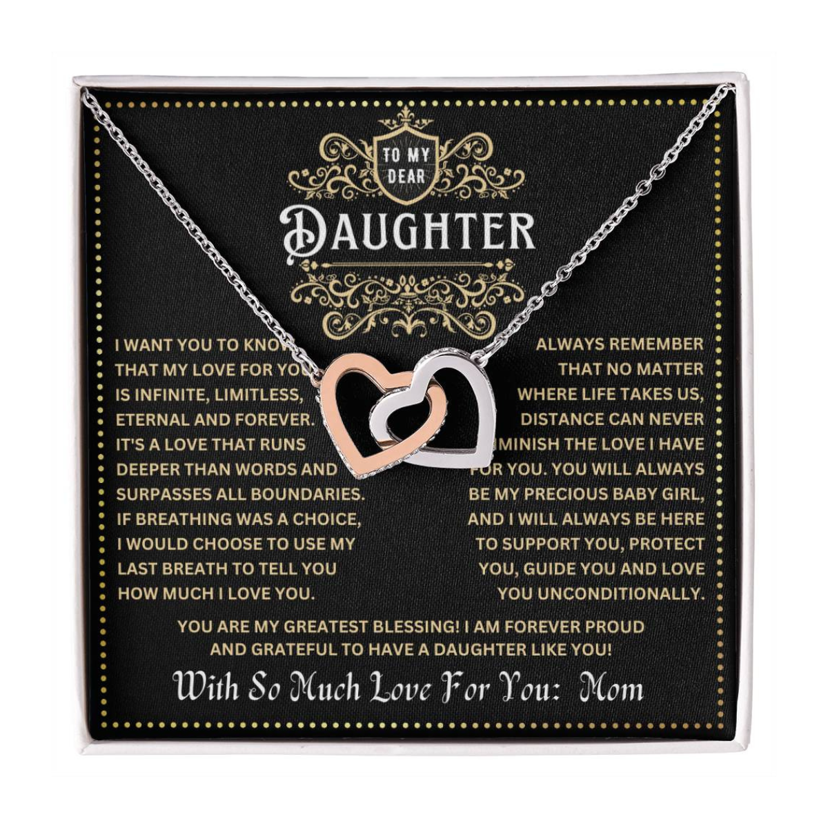 JGF Jewelry Gifts for Family Unique Birthday Gifts For Daughter Adult From Mom Two 2 Hearts Connected Necklace