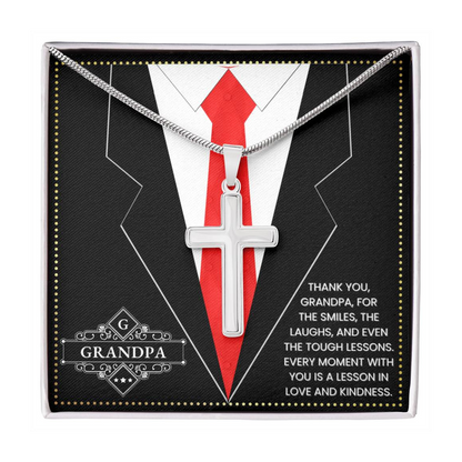 JGF Jewelry Gifts for Family Gift For Portuguese Grandpa Cross Necklace For Men Silver