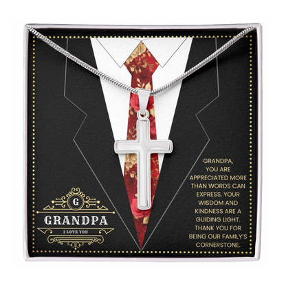 JGF Jewelry Gifts for Family Necklace For Grandpa And Me Birthday Card From Child