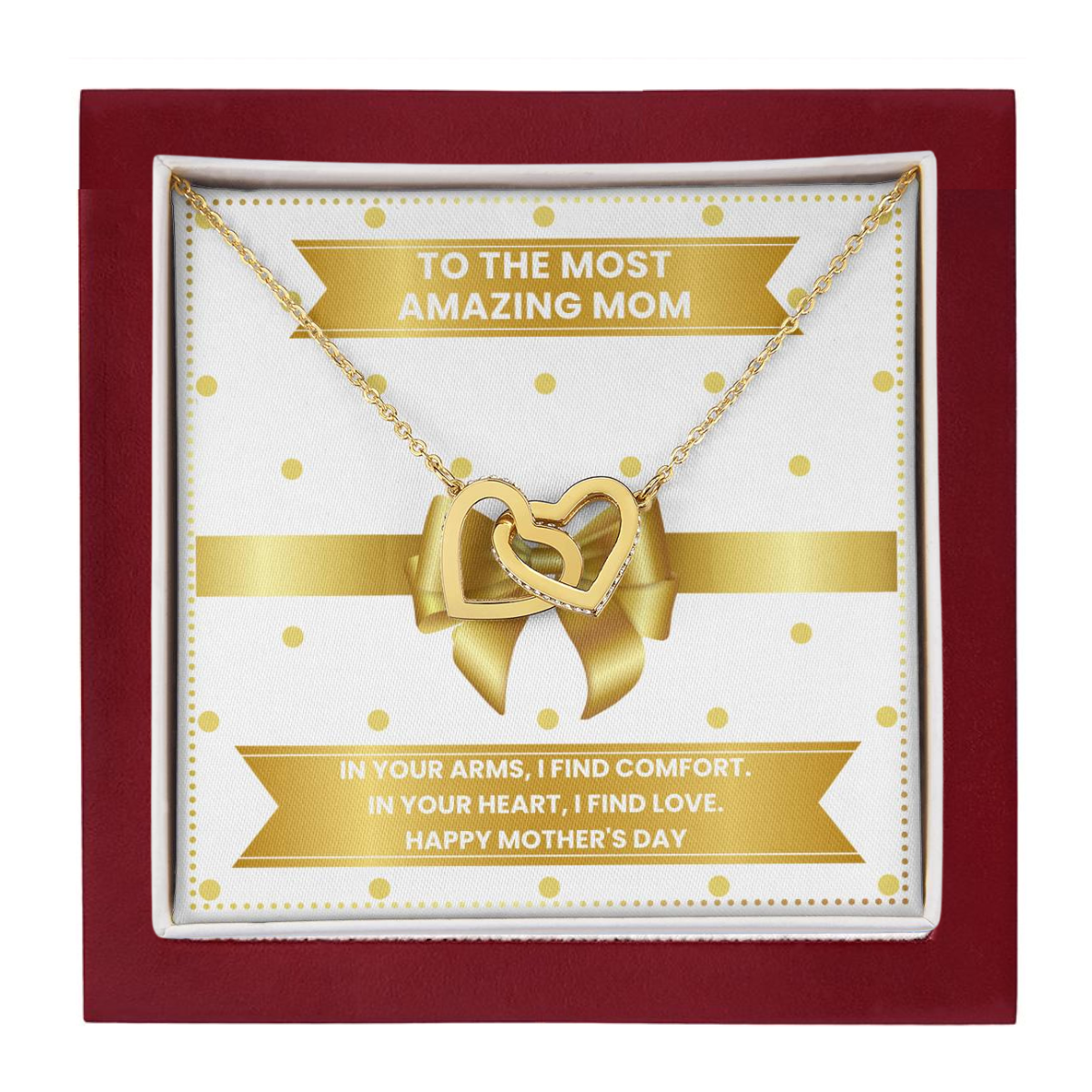 JGF Jewelry Gifts for Family Interlocking Heart Necklace Mothers Day Gift Baskets For Mom