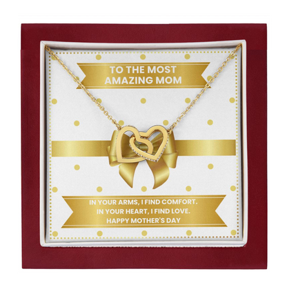 JGF Jewelry Gifts for Family Interlocking Heart Necklace Mothers Day Gift Baskets For Mom