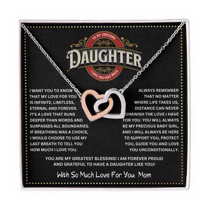 JGF Jewelry Gifts for Family I love You Daughter Necklace From Mom Double Heart