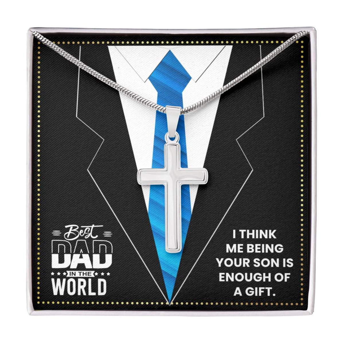 JGF Jewelry Gifts for Family To My Dad Silver Cross Necklace For Daddy From Son