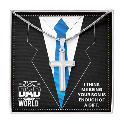 JGF Jewelry Gifts for Family To My Dad Silver Cross Necklace For Daddy From Son