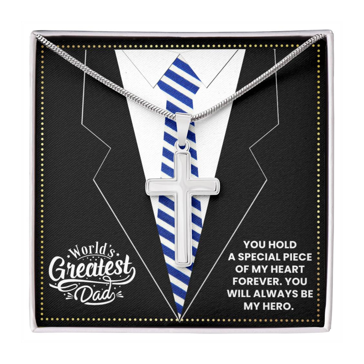 JGF Jewelry Gifts for Family I Love My Dad Gifts Cross Necklace For Men Stainless Steel