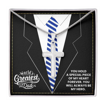 JGF Jewelry Gifts for Family I Love My Dad Gifts Cross Necklace For Men Stainless Steel