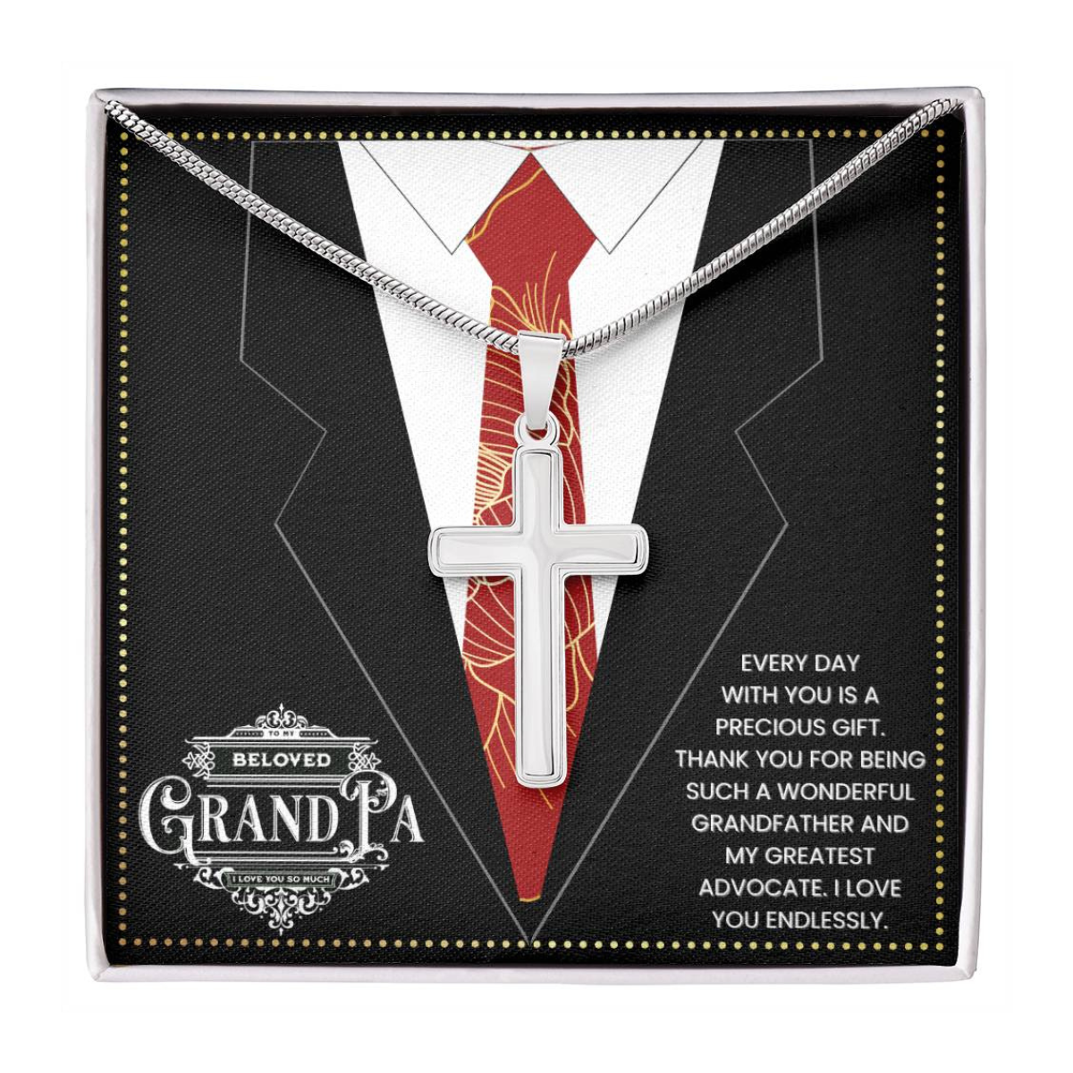 JGF Jewelry Gifts for Family Cross Necklaces For Grandparents Gifts For Grandpa Who Has Everything