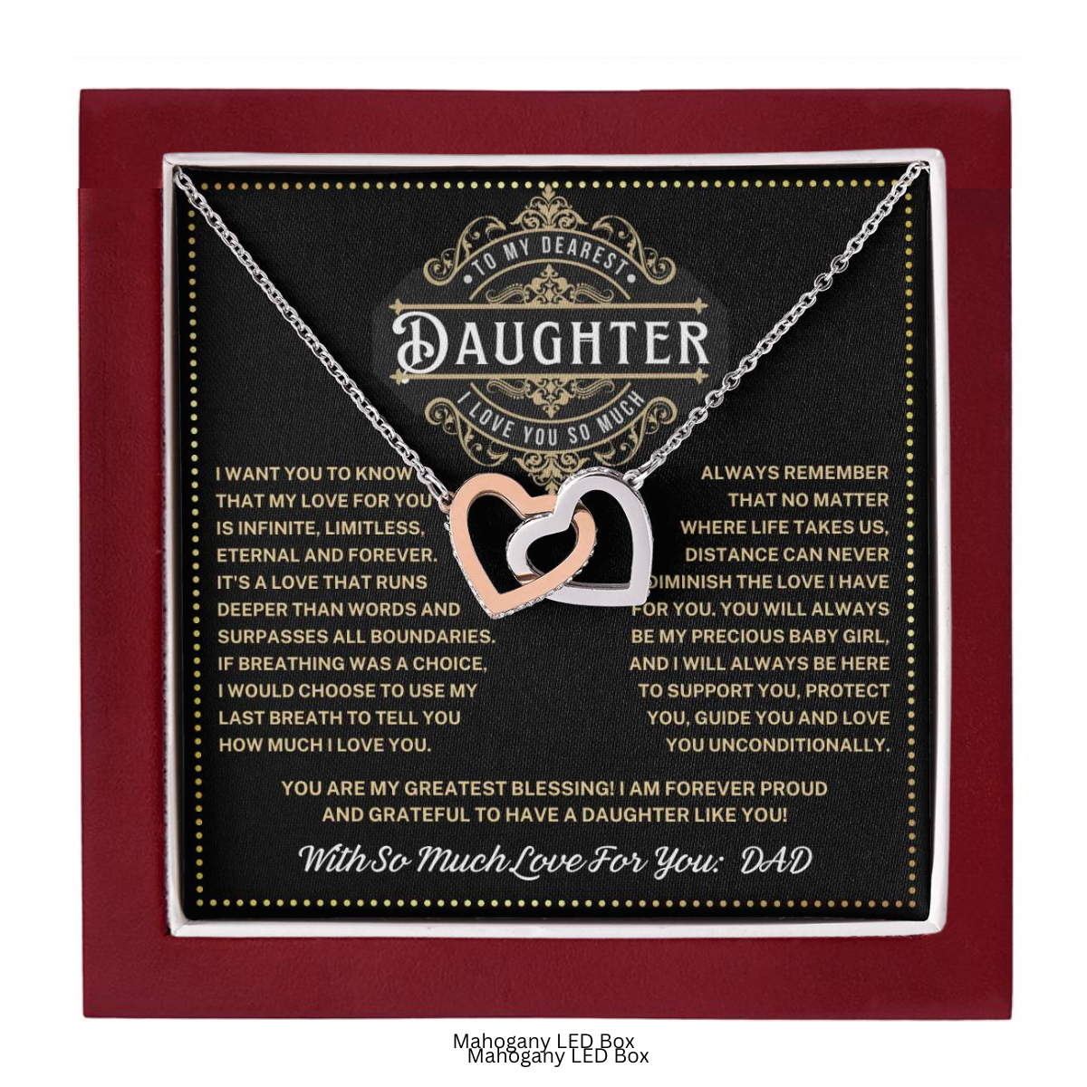 JGF Jewelry Gifts for Family High School Graduation Gifts For Daughter From Dad Interlocking Hearts Necklace