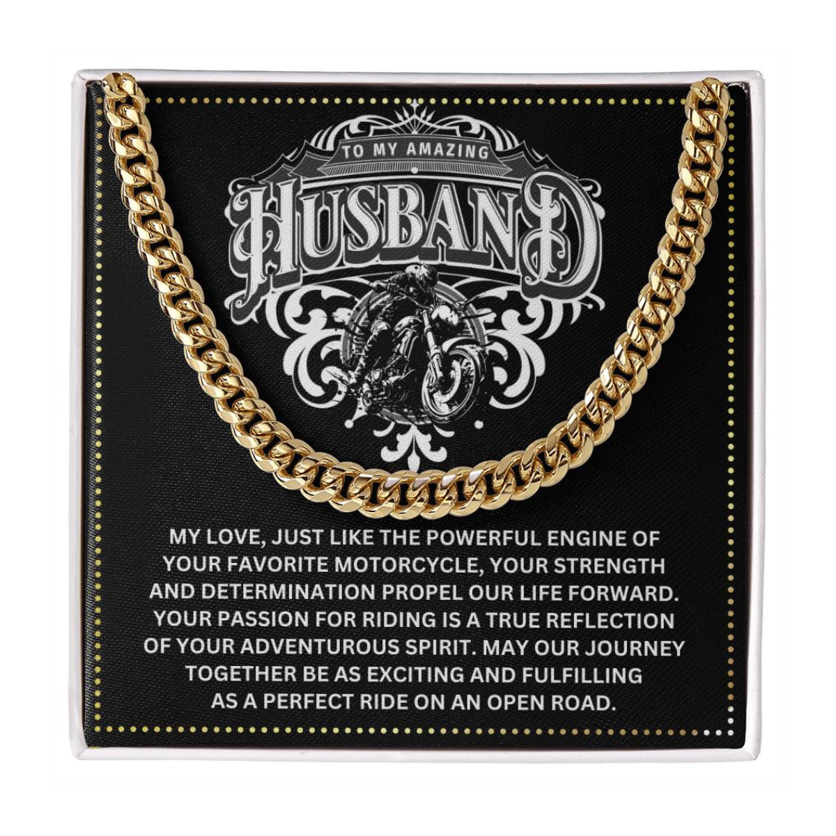 JGF Jewelry Gifts for Family Cuban Chain Necklace Motorbike Rider Gifts For Men