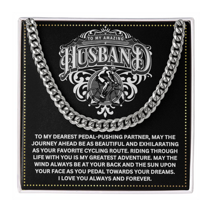 JGF Jewelry Gifts for Family Cuban Link Necklace For Men Bicycle Husband Gifts 50th Birthday