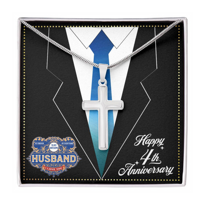 JGF Jewelry Gifts for Family 4 Year 4th Wedding Anniversary For Him Husband