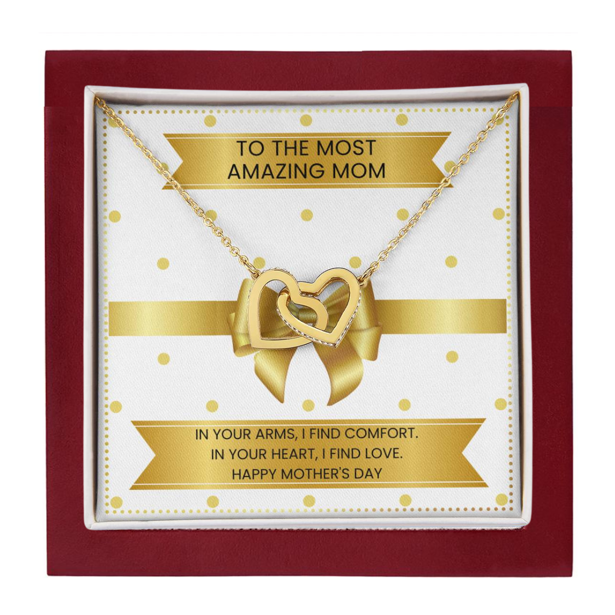 JGF Jewelry Gifts for Family Mom Heart Necklace From Daughter And Son Interlocking Heart Necklace