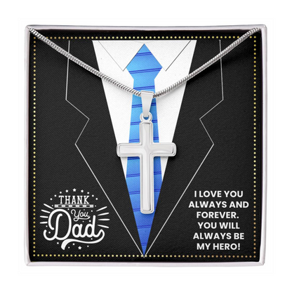 JGF Jewelry Gifts for Family Daddy Cross Necklace I Love My Dad 50th Birthday Card