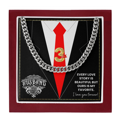 JGF Jewelry Gifts for Family 3rd Third Anniversary For Husband Chain Necklace For Men