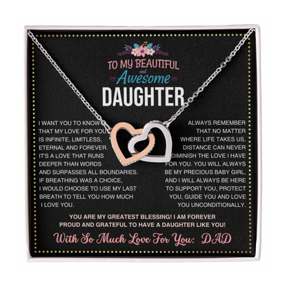 JGF Jewelry Gifts for Family Interlocking Hearts Necklace For Daughter 30th Birthday Gifts From Dad