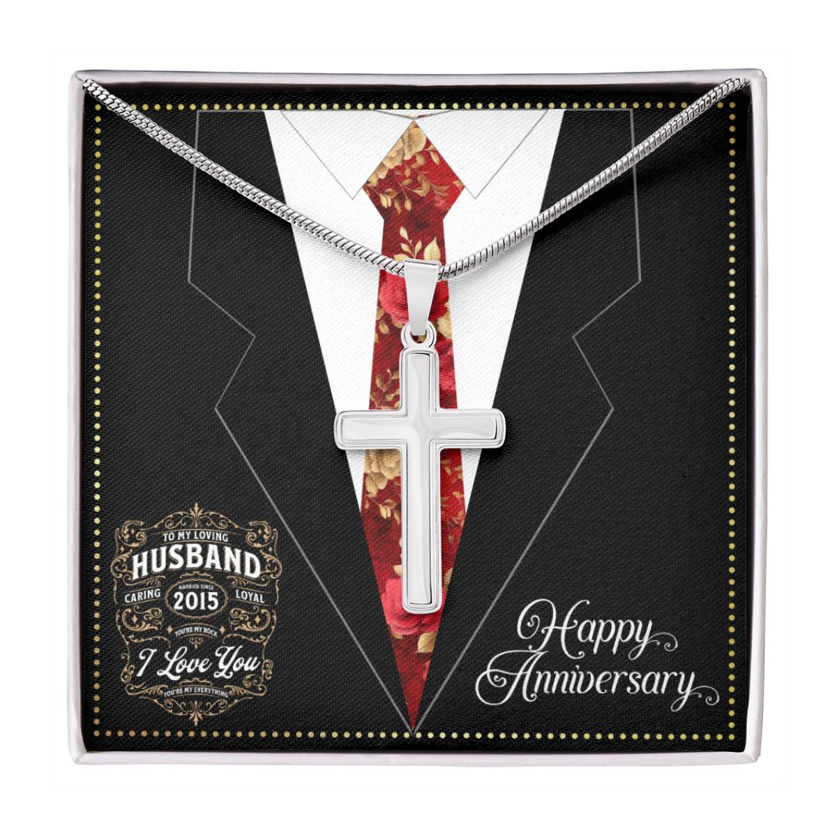 JGF Jewelry Gifts for Family Married Since 2015 Wedding Anniversary Card For Husband