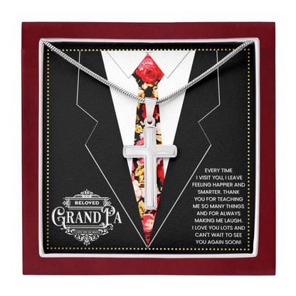 JGF Jewelry Gifts for Family To My Grandpa Gifts From Daughter Cross Necklace For Grandparent