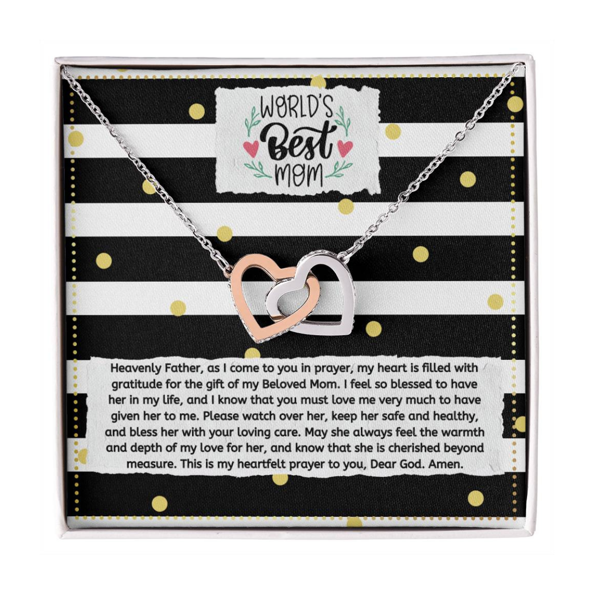 JGF Jewelry Gifts for Family 2 Hearts Intertwined Necklace For Women