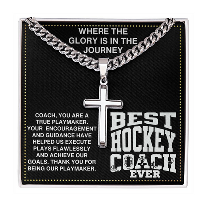 JGF Jewelry Gifts for Family Thank You Coach Hockey Necklace For Men
