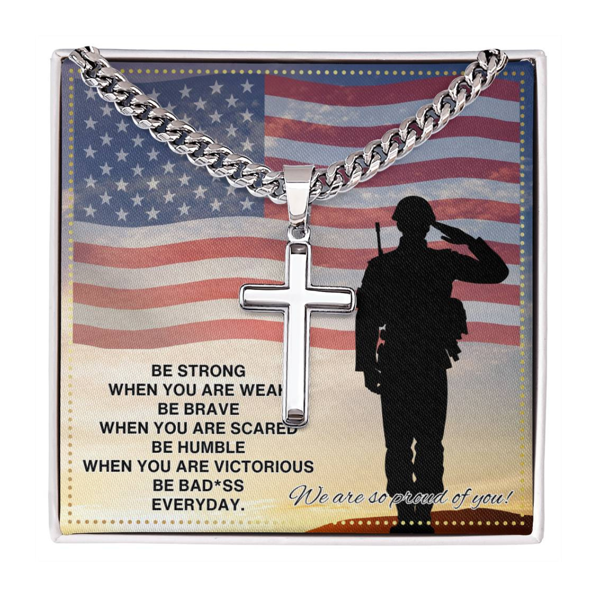 JGF Jewelry Gifts for Family Army Necklace For Men