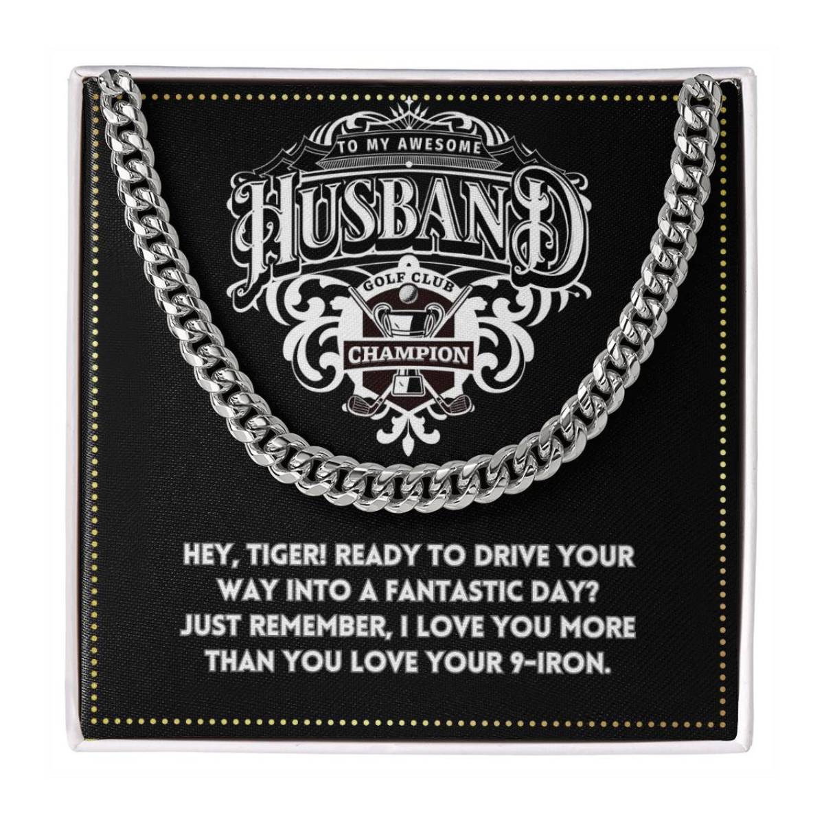 JGF Jewelry Gifts for Family Cross Necklace For Men To My Husband Birthday Golf Theme