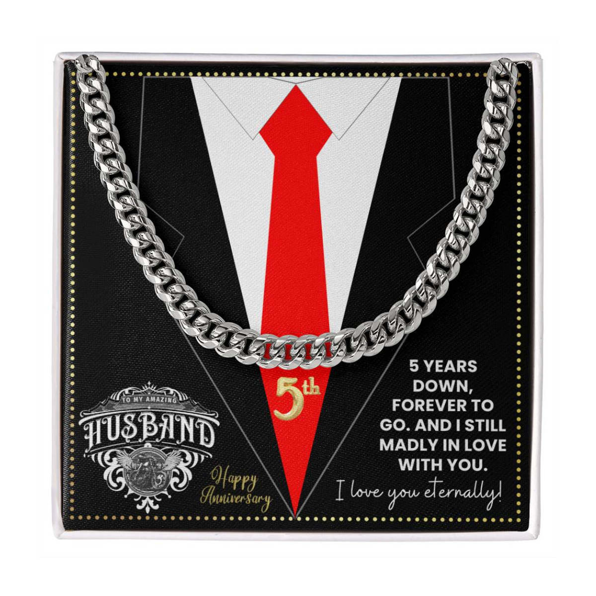 JGF Jewelry Gifts for Family 5th Anniversary For Husband Chain Necklace For Men