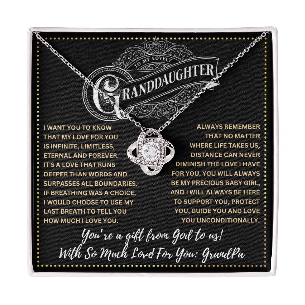 JGF Jewelry Gifts for Family To My Granddaughter Necklace From GrandPa