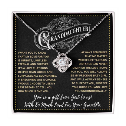 JGF Jewelry Gifts for Family To My Granddaughter Necklace From GrandPa