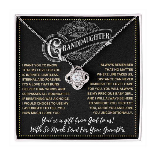 JGF Jewelry Gifts for Family To My Granddaughter Necklace From GrandPa