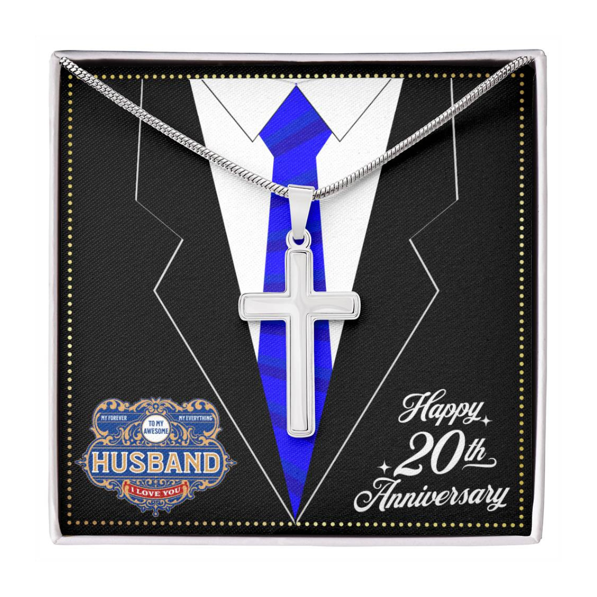 JGF Jewelry Gifts for Family 20 Year 20th Wedding Anniversary For Him Husband