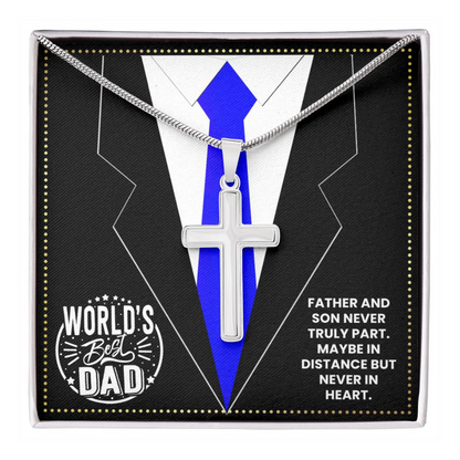 JGF Jewelry Gifts for Family I Love My Dad Gifts From Son Cross Necklace For Men Silver