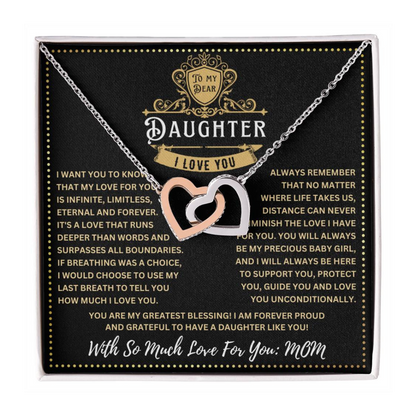 JGF Jewelry Gifts for Family Interlocking Heart Necklace Daughter Gifts From Mom Sterling Silver