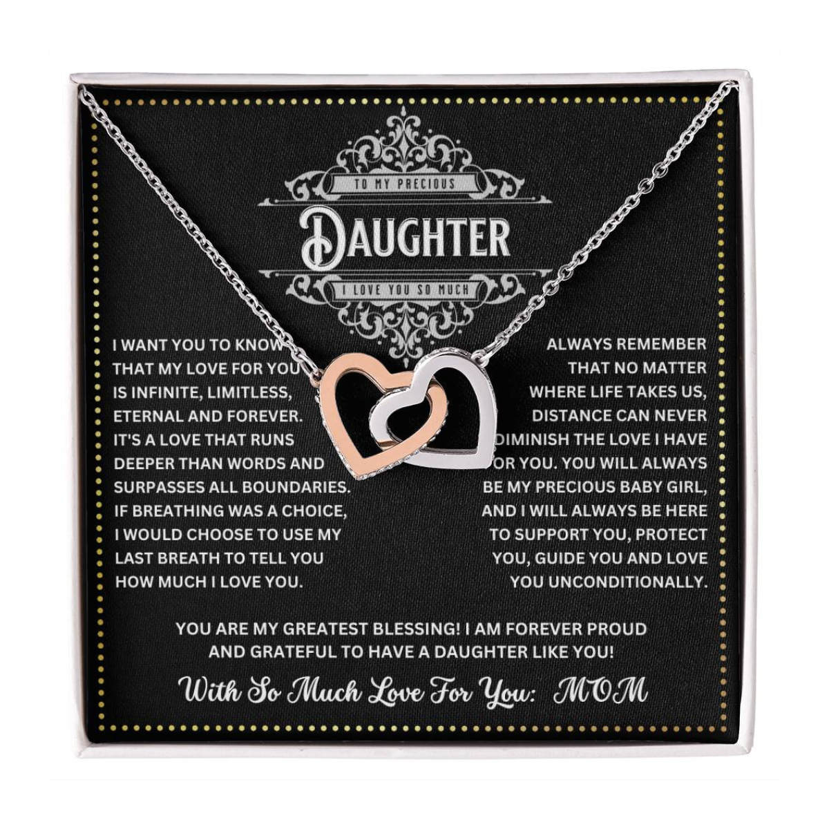 JGF Jewelry Gifts for Family Adult Daughter Easter Basket Gifts Intertwined Hearts Necklace