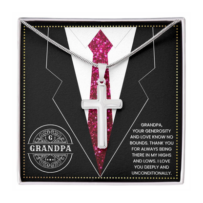 JGF Jewelry Gifts for Family Grandpa Christian Gifts Religious Cross Necklace For Men Silver