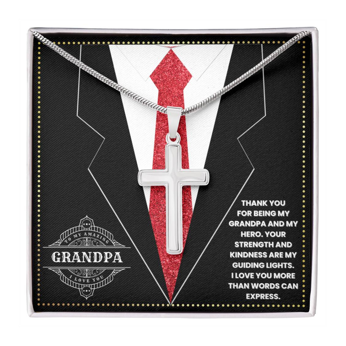 JGF Jewelry Gifts for Family 70th Birthday Gifts For Grandpa Jesus Cross Necklace For Men