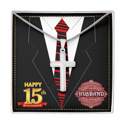 JGF Jewelry Gifts for Family 15th Anniversary Card For Men Him Husband