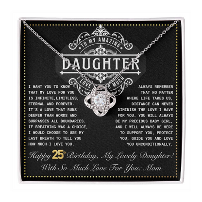 JGF Jewelry Gifts for Family Daughter 25th Birthday From Mom Love Knot Necklace