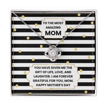 JGF Jewelry Gifts for Family Love Knot Necklace Mothers Day Gifts From Son And Daughter In Law