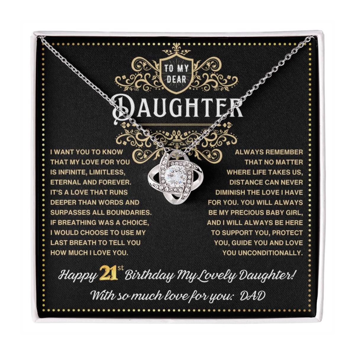 JGF Jewelry Gifts for Family 21 Year Old Daughter Birthday Card From Dad