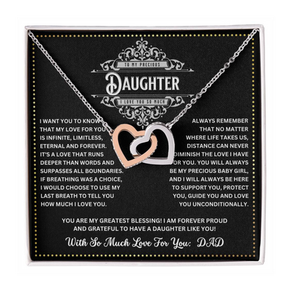 JGF Jewelry Gifts for Family Necklace For Daughter From Dad Interlocking Hearts