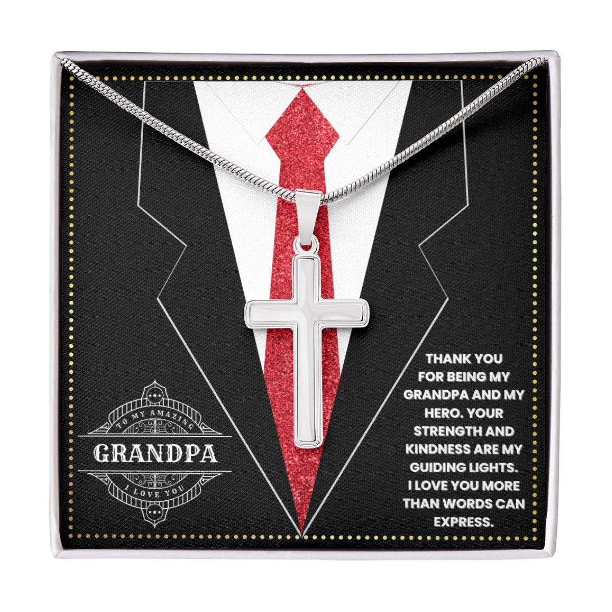 JGF Jewelry Gifts for Family 70th Birthday Gifts For Grandpa Jesus Cross Necklace For Men