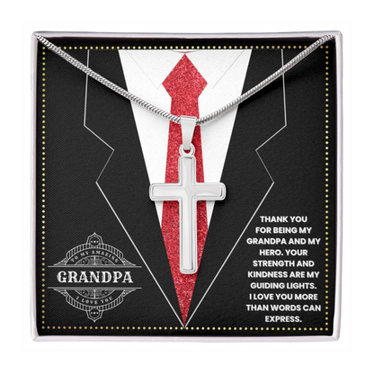 JGF Jewelry Gifts for Family 70th Birthday Gifts For Grandpa Jesus Cross Necklace For Men