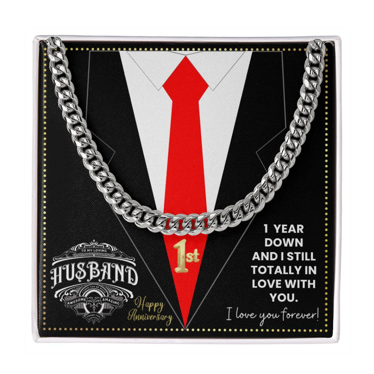 JGF Jewelry Gifts for Family 1st Anniversary For Husband Chain Necklace For Men