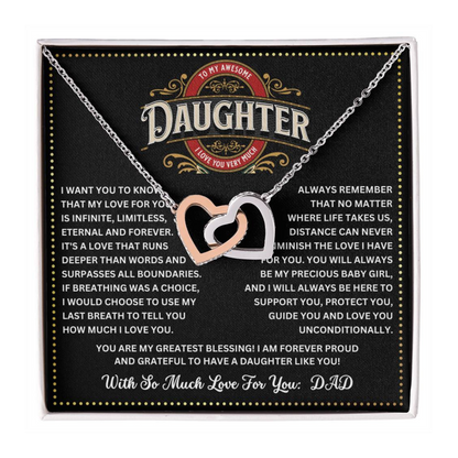 JGF Jewelry Gifts for Family Gifts For Grown Daughter From Parents Interlocking Hearts Necklace