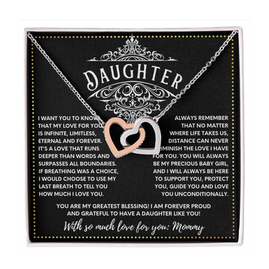 JGF Jewelry Gifts for Family 2 Two Hearts Connected Daughter Gifts From Mom On Wedding Day