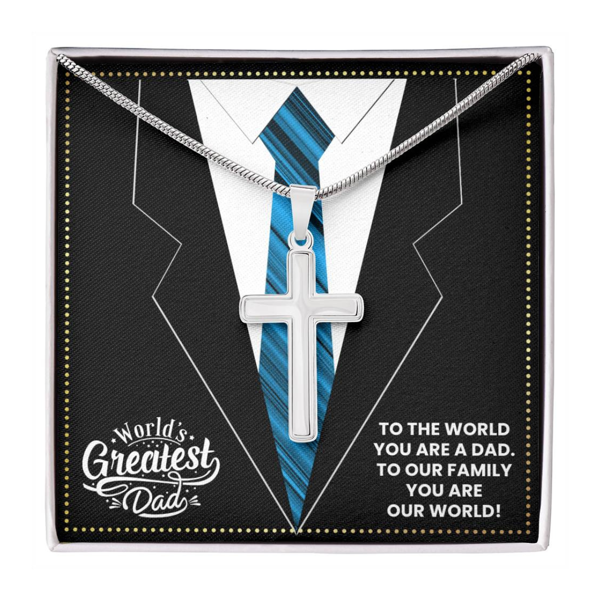 JGF Jewelry Gifts for Family Daddy Cross Necklace I Love My Dad 50th Birthday