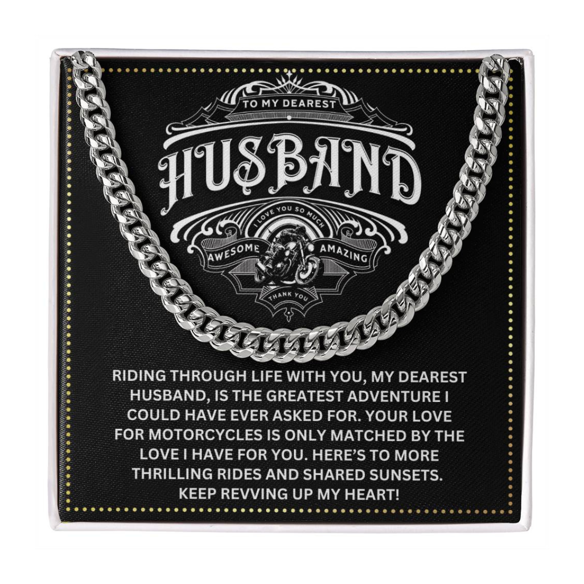 JGF Jewelry Gifts for Family My Husband Rides A Motorcycle Gifts For Him