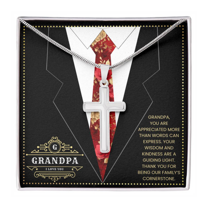 JGF Jewelry Gifts for Family Necklace For Grandpa And Me Birthday Card From Child