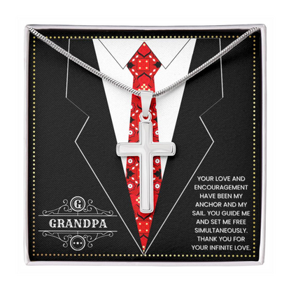 JGF Jewelry Gifts for Family I Love My Grandpa Cross Necklace For Grandparents